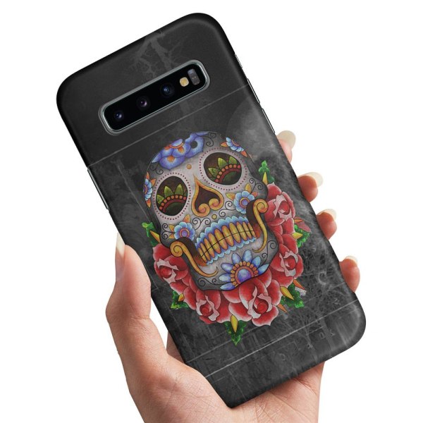 No name Samsung Galaxy S10 Plus - Cover / Mobile Flowers Skull