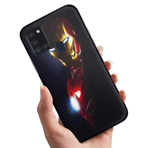 No name Samsung Galaxy A21s - Cover / Mobilcover Glowing Iron Man