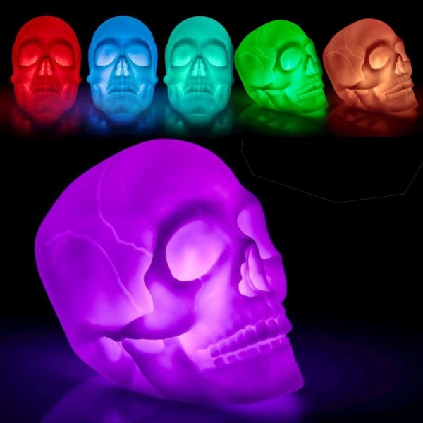 No name Skull Farveskiftende Led-lampe / Natlampe - Bordlampe Multicolor