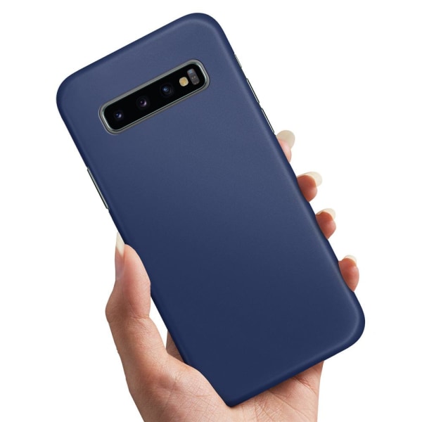 No name Samsung Galaxy S10 Plus - Cover / Mobilcover Mørkeblå Dark Blue