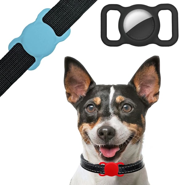 2-Pack AirTag Skal Hund / Skydd - Fäst på hundhalsband Svart