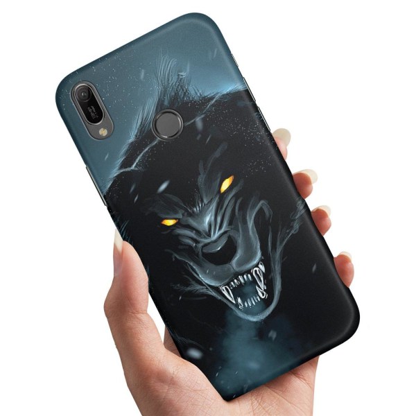 No name Huawei Y6 (2019) - Cover / Mobilcover Black Wolf