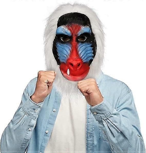 Aikuisten eläin paviaanin päänaamio, Halloween viidakko simpanssi gorilla apina koko pään lateksinaamio rekvisiitta naamiaisjuhliin cosplayhin