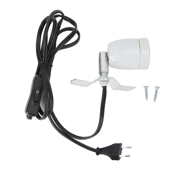 E27 Roterbar Reptil Kjæledyr Klemme Varmelampe Pære Base Sokkel Holder 300W 110-240V EU Plugg