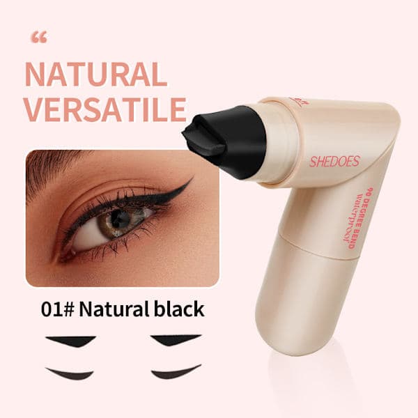 Roterende Eyeliner Stempel Penn Vanntett Langvarig Kosmetisk Eyeliner Dobbeltsidig Stempel M3d8 01# Naturlig Svart, 2.1ml Svart