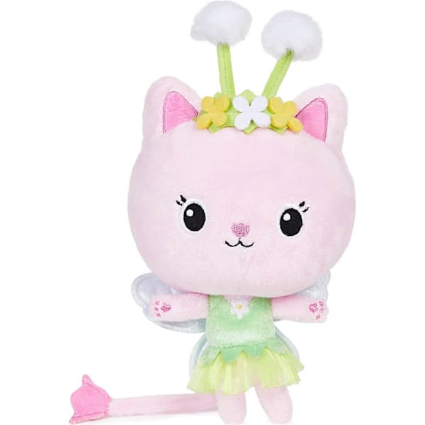 Gabby's Dollhouse, 18 cm Kitty Fairy Purr-ific plysjleketøy, barneleker for barn fra 3 år og oppover