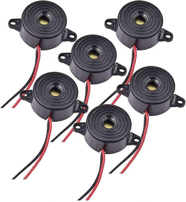 Elektronisk summer 12V Summer DC 3-24V Sirene 12V Summer 85Db Elektronisk Alarm Summer Summer Alarmsystem For Fysiske Kretser, Kontinuerlig Lyd, 6 Stk