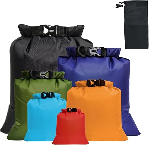 Vanntett tørrsekksett 6 stk, lett tørrsekk kanoposer vanntett pose for kajakkpadling rafting båtliv fotturer camping reise backpacking
