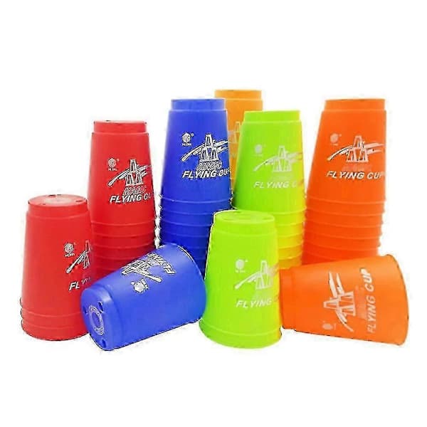 Speed Stacks Sport Stacking Cups Sæt, 12 officielle konkurrencekopper, hastighedstræningslegetøj, rejsefestspil Stacking Challenge Grøn