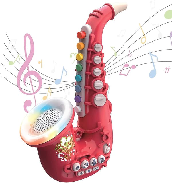 Leken Saxofon Pedagogisk Saxofon för Barn för Musikövning Interaktiva Musikinstrument för Barn Musiksimulering Mini Saxofon med Dynamisk L_fs