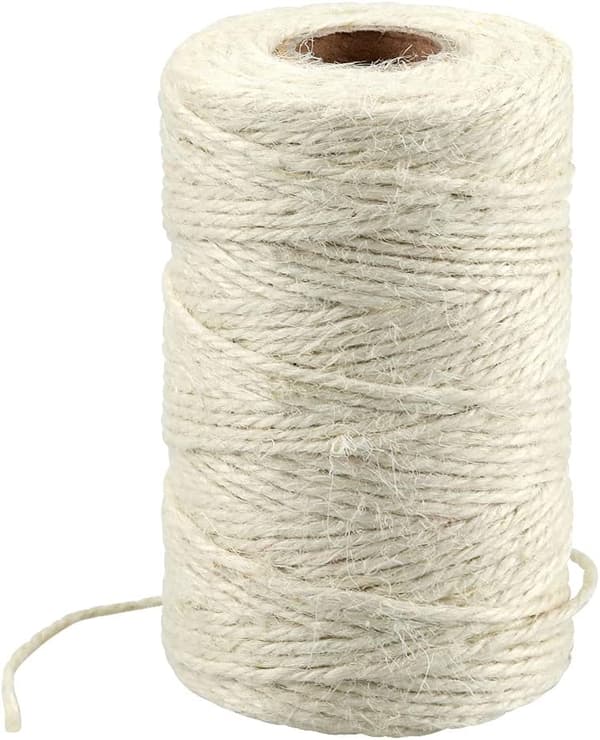 328 jalkaa luonnonjute-lankaa, parasta askarteluun, lahjalankaa, joululankaa, kestävää pakkausnarua, beige