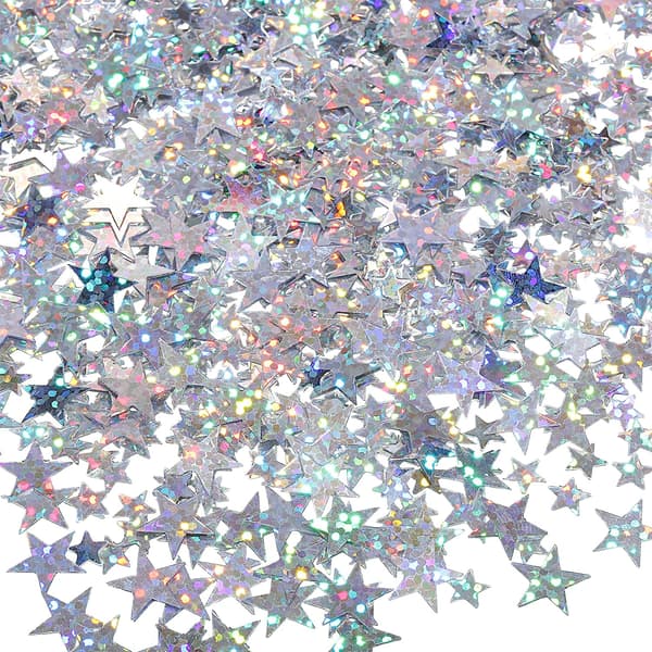 120g Tähtivärinen paperi Flash Star Pöytä Värillinen paperi Metallifolio Tähdet Juhliin Häihin Festivaalikoristeluun (Flash Hopea, 10mm ja 6mm)