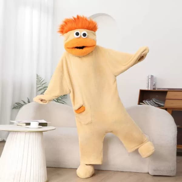 [RM] Morsomme Store Munn Monster Onesie Pyjamas for Barn og Voksne - Myk Plysj Korallfleece, Perfekt for Cosplay eller Halloweenkostymer, L
