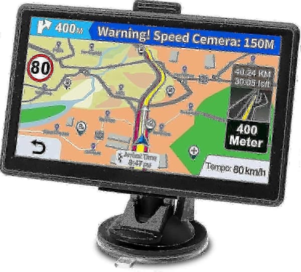 Bil GPS Navi - 7 tommer, livstids gratis kortopdateringer, fotofælder og POI-advarsler