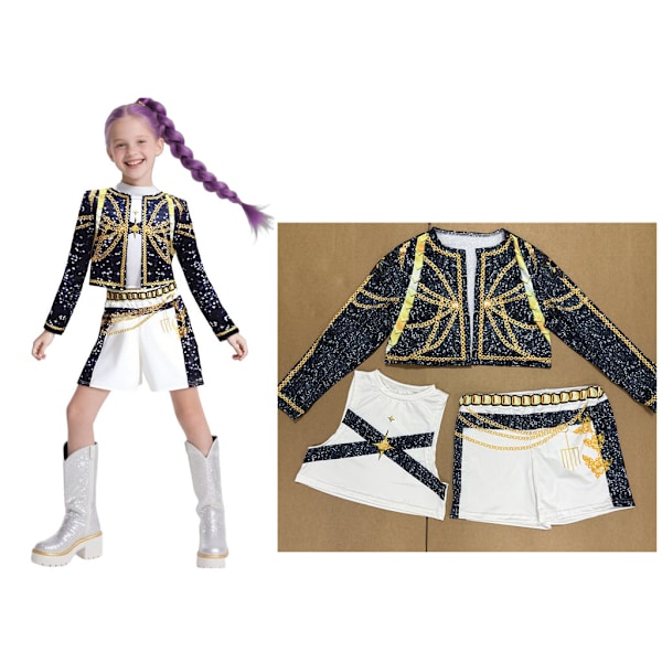 2025 Demon Hunter K-Pop Kostyme | Halloween Kostyme for Jenter Cosplay 140cm