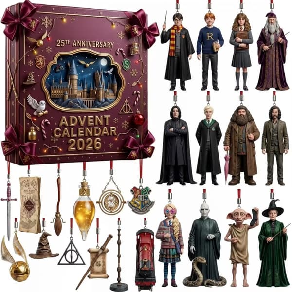 Vuoden 2026 Harry Potter -aiheinen joulukalenteri – Sisältää 24 luukkua, täydellinen joululahja Harry Potter -faneille – Akryylikoristeinen joulukalen