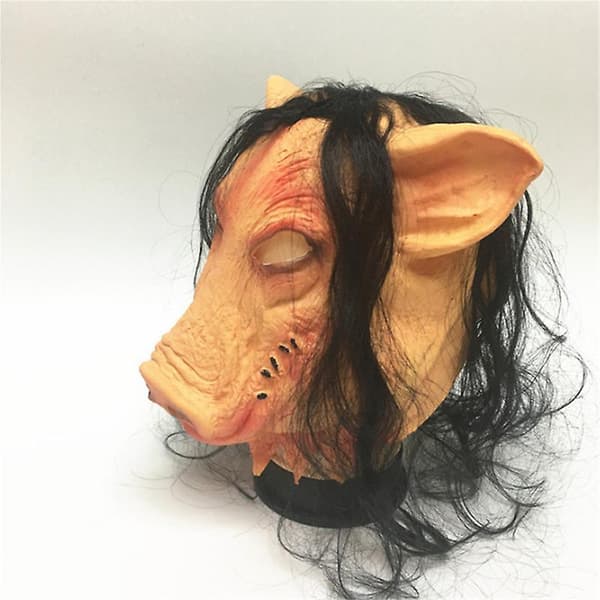 Halloween Gysermaske Horrormaske Maskerade Svinhovedmaske Dyrekostume Cosplay PVC Maske