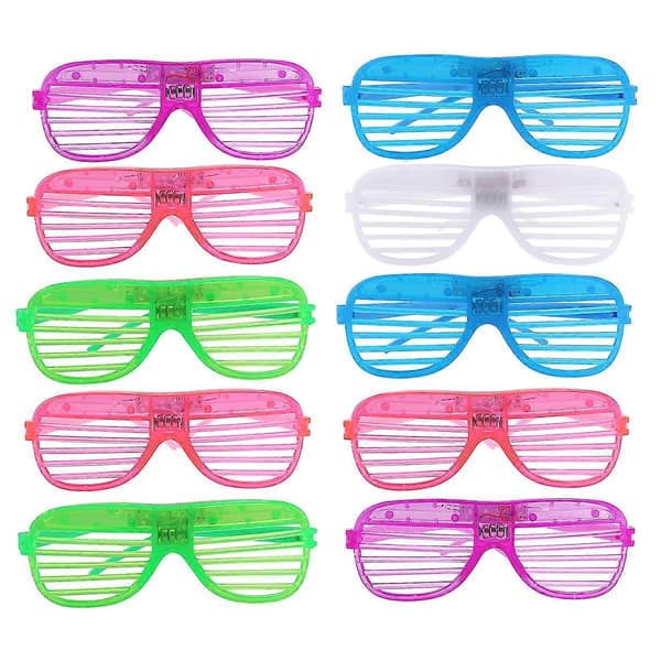 12 Par Bulk Gaver Voksne Fest Briller Lysende Glow Briller Glow I Mørket Kostume Cosplay LED Briller