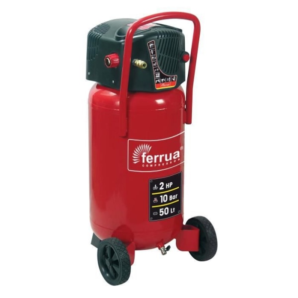 FERRUA Ferrua Vertikal Luftkompressor 50 L Oljefri 2 Cv 10 Bar