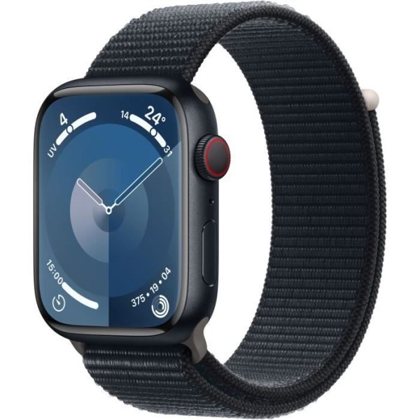 APPLE Apple Watch Series 9 Gps + Cellular - 45 Mm Midnight Aluminiumfodral Sport Loop Strap