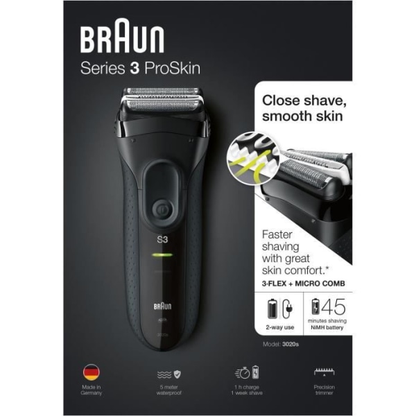 BRAUN Electric Shaver Series 3 ProSkin 3020s Black af4e | Fyndiq