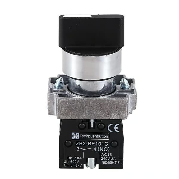 22mm Låsende 2 NO 3-posisjons velgerbryter ZB2-BE101C Svart