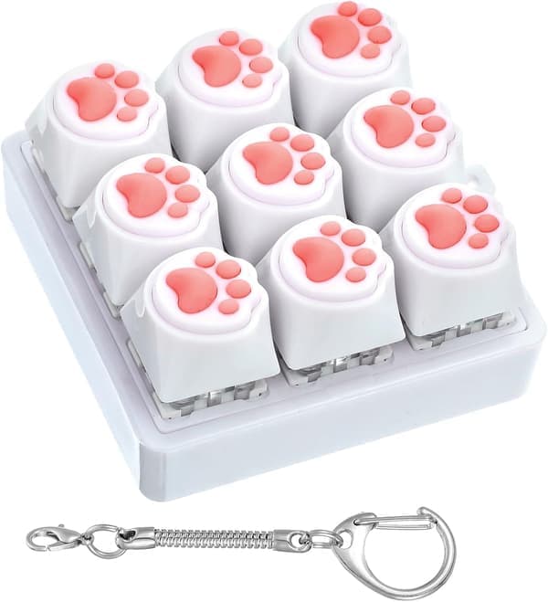 Tastatur Fidget Værktøj Fidget Clicker Tastatur Nøglering Dekompression Værktøj Dobbelt Lyd Tastatur Kattepote Fidgets Rekvisit Lydløs & Højlydt Fidge