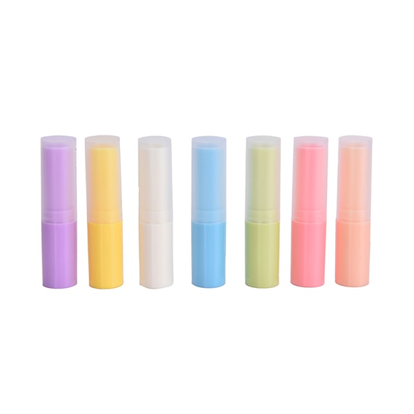 1/7pcs 4g Multicolor Empty Lipstick Lip Balm Container Tube +cap Beige