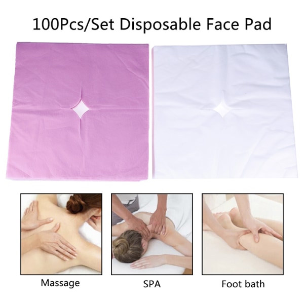 100pcs Disposable Massage Table Hole Cover Breathing Non Woven F White