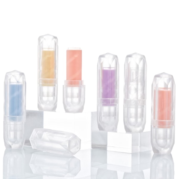 12.1mm Elegant Empty Lipstick Tube Lip Balm Stick Refillable Bot Transparent