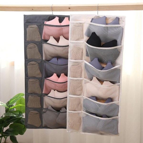 15/30 Grid Underwear Sock Storage Organizer Drawer Bra Pants Div Gray 15 Grids