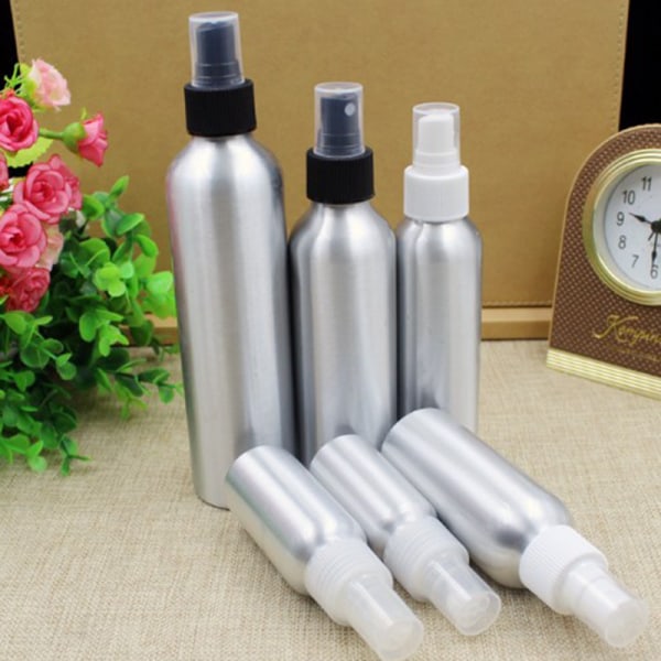 150ml Aluminium Spray Atomiser Bottle Refillable Empty Fo White