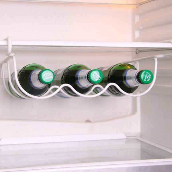 1pcs Refrigerator Kitchen Rack Shelf Can Bottle Holder Organizer White