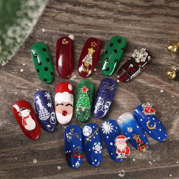 3pc/set Nail Art 3d Decal Stickers Christmas Alloy Tree Snowman 17