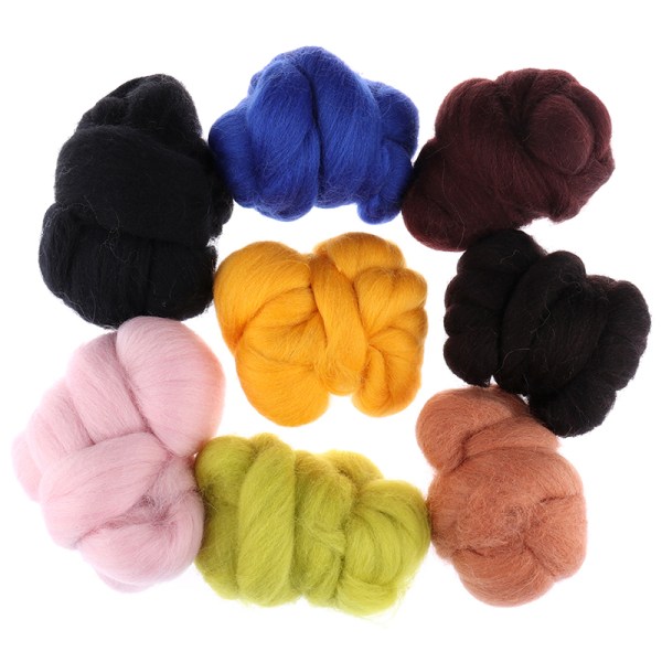 8 Color Wool Corriedale Needlefelting Top Roving Dyed Spinning W N1