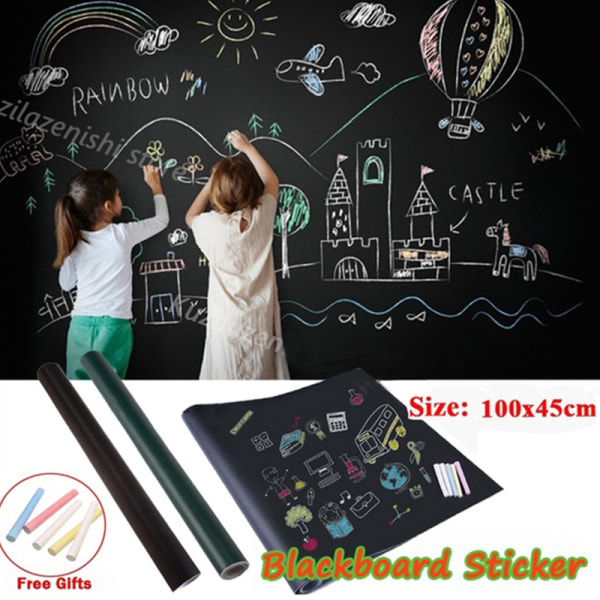 Chalkboard Wall Sticker Draw Blackboard Whiteboard Removable Pap White