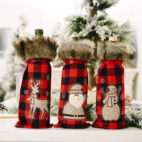 Christmas Wine Bottle Decor Deer Cover Clothes For New Ye C