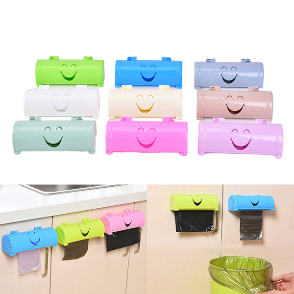 Creative Household Sticky Candy Color Smile Wall Hanging Garbage Creamy-white