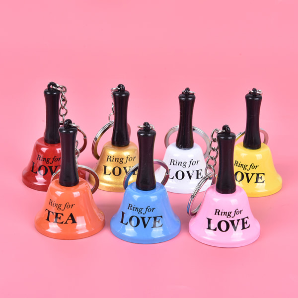 Cute Hand Bell Keychain For Bag Car Keys Chain Pendant Jewelry A Pink