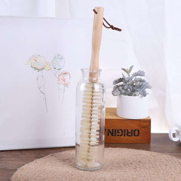 Japanese Style Wooden Long Handle Beech Cup Brush Bottle H