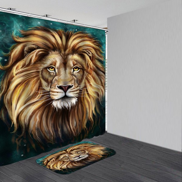 The Lion King Waterproof Bathroom Shower Curtain Bath Mats Multi 120*180