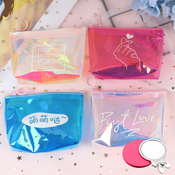 Womens Kid Coin Wallet Lady Mini Makeup Pouch Bag Line To Than Heart