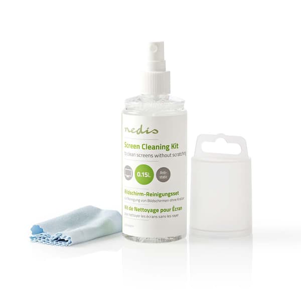 Skärm rengörning | Spray | 150 ml | Dator / Läsplatta / Smartphone / Tvskärm | Torkare ingår