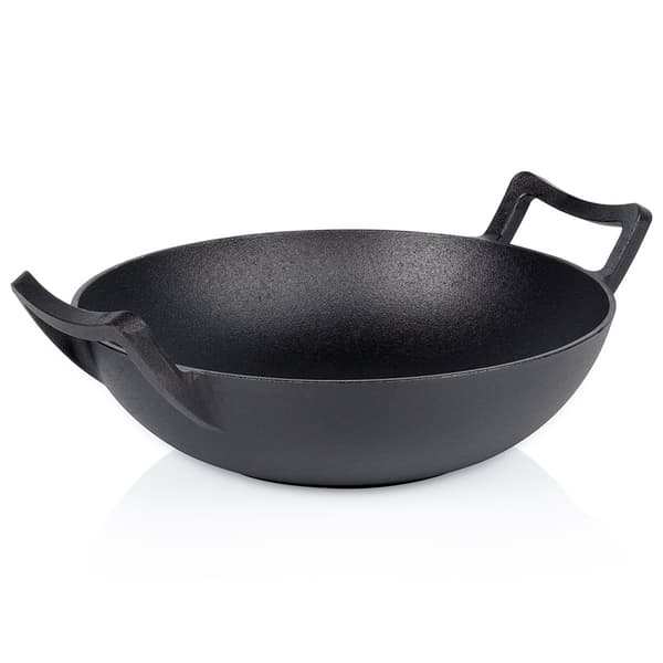 Støbejerns wokpande, 32 cm