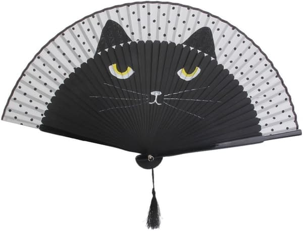 Hot deal til lav pris! Sammenleggbar håndvifte, elegant design & kompakt utskåret ramme, perfekt for danseopptreden & dekorasjon bryllupsfest-Glad