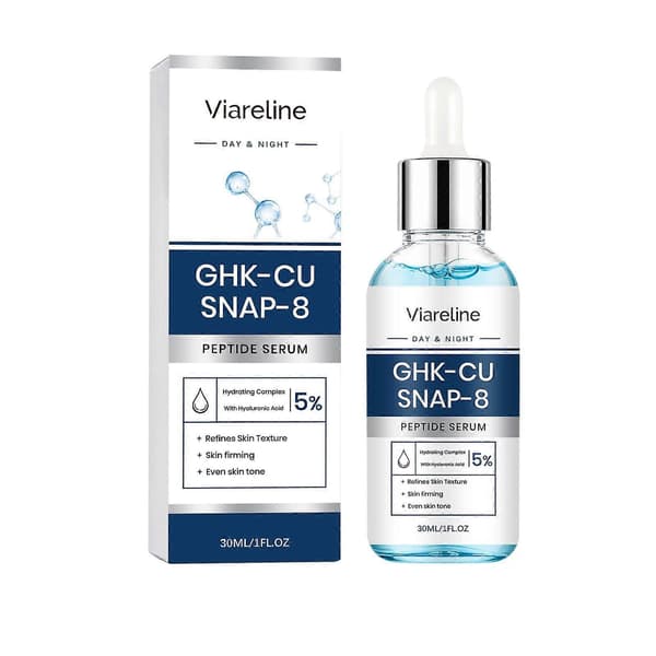 GHK-Cu & SNAP-8 Peptidserum, Anti-Aging & Fugtgivende Ansigstserum, 30ml