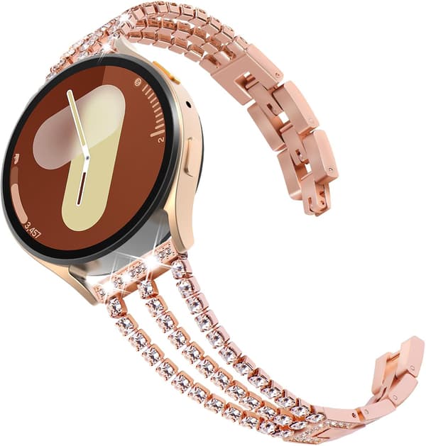 Kompatibel med Galaxy Watch rem 20mm kvinder Bling Metal Armbånd til Galaxy Watch 7/6/5/4 rem