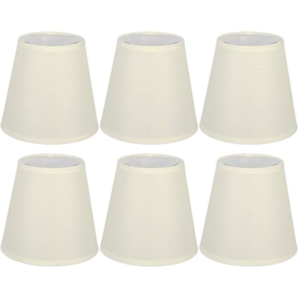 Væglampeskærme med clips, sæt med 6 lampeskærme til lysekrone krystal, lille clips på konisk lysekrone lampeskærm Bell5.5x5.1x3.5inch