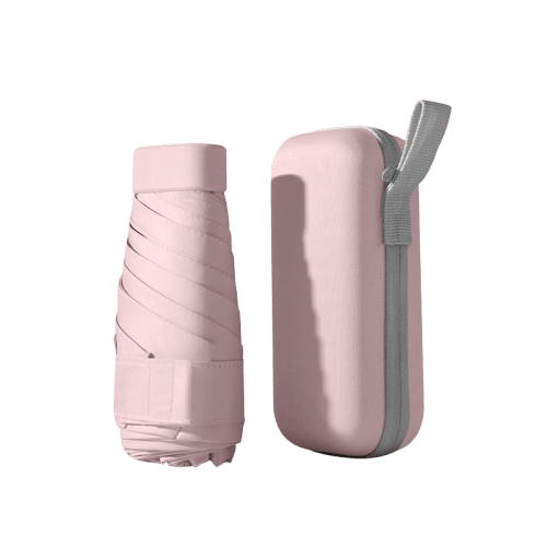 Ultralett Mini Sammenleggbar Paraply, 6-fold Kapselparaply med UV-beskyttelse, Liten og Kompakt Reiseparaply for Sol og Regn, Perfekt for Daglig Bruk