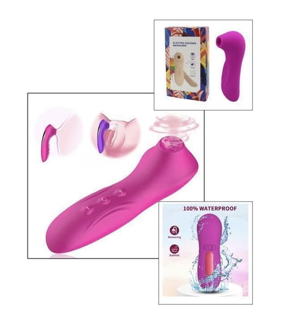 (Rosarød) Jooksmart Klitoris Suger Vibrator for Kvinner, Billig, Kraftig Vibrerende Klitorisstimulator, USB Oppladbar